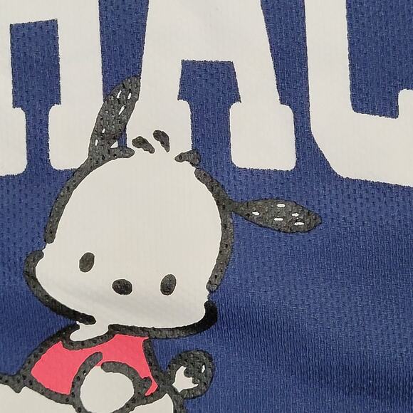 Pochacco Sanrio Ringer Shirt Women Large 20x25 Sanrio Arch Spellout - Picture 14 of 14